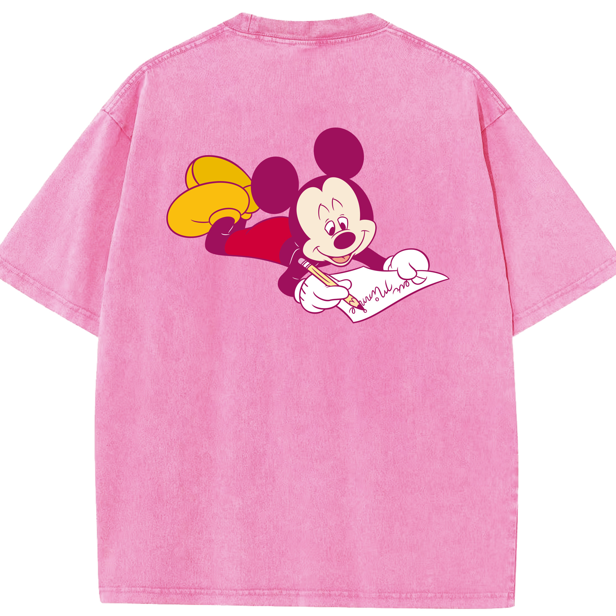 （画像用） ミッキーマウス Mickey Mouse 綿100% ヴィンテージ風 半袖Tシャツ（背面プリント）